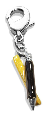 Ruler & Pencil Charm Dangle in Silver