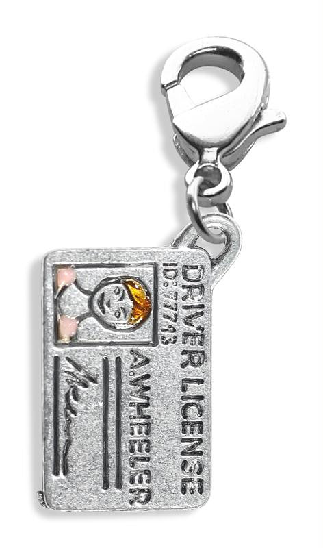 Driver\'s License Charm Dangle in Silver