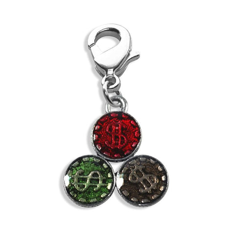 Casino Chips Charm Dangle in Silver