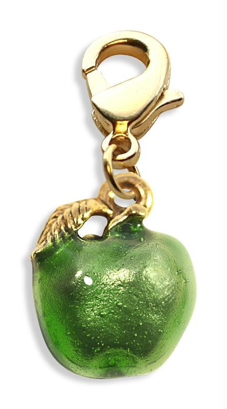 Green Apple Charm Dangle in Gold