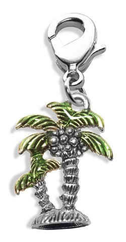 Palm Trees Charm Dangle in Silver