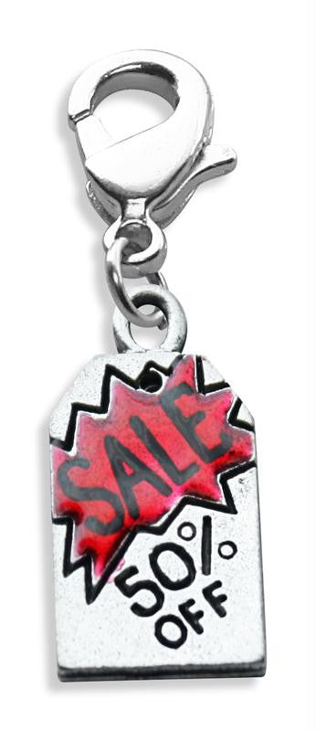 50% Off Sales Tag Charm Dangle in Silver