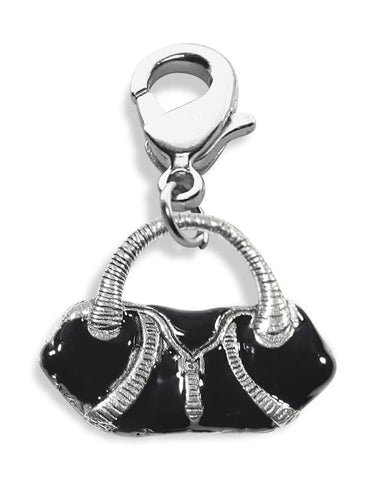 Flap Purse Charm Dangle in Silver