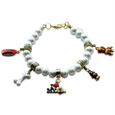 Dog Lover Charm Bracelet in Gold