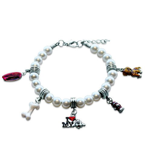 Dog Lover Charm Bracelet in Silver