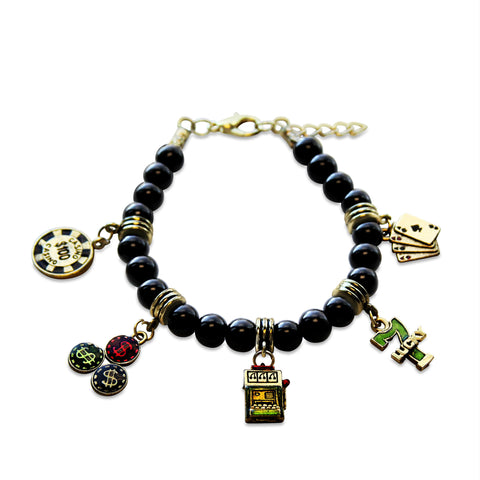 Casino Charm Bracelet in Gold