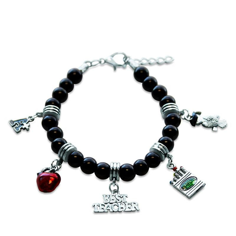 Teacher Charm Bracelet in Silver