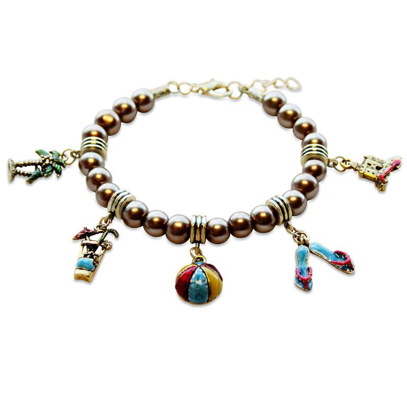 Summer Fun in the Sun Charm Bracelet in Gold