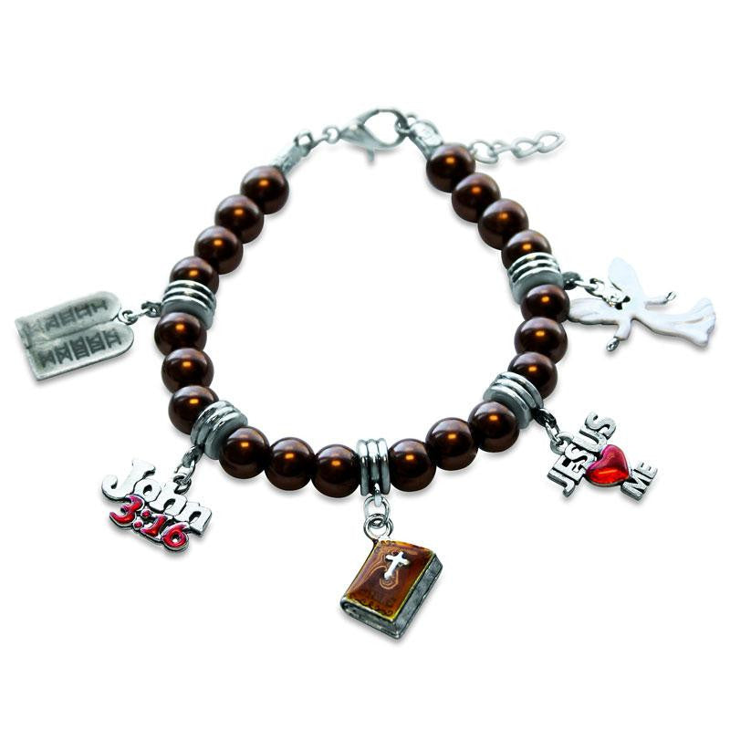 Religious Charm Bracelet in Silver