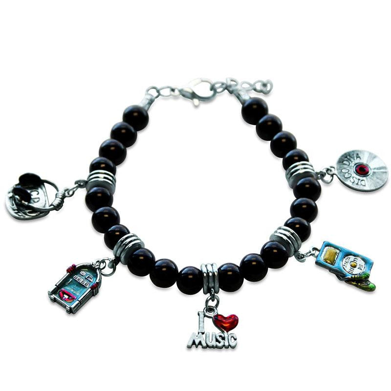 Music Lover Charm Bracelet in Silver