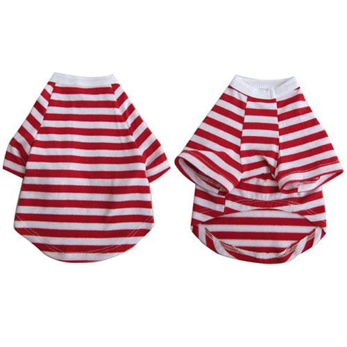 Iconic Pet - Pretty Pet Red and White Striped Top - X Small