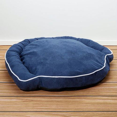 Iconic Pet - Luxury Bolster Pet Bed - Denim - Xsmall