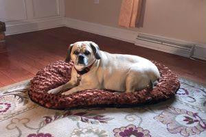 Iconic Pet - Luxury Swirl Fur Pet Bed-Pillow - Brown - Small