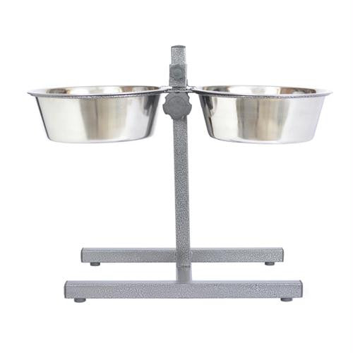 Iconic Pet - Adjustable Stainless Steel Pet Double Diner for Dog - 3 Qt - 96oz - 12 cup