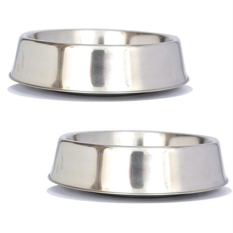 2 Pack Anti Ant Stainless Steel Non Skid Pet Bowl for Dog or Cat - 64oz - 8 cup