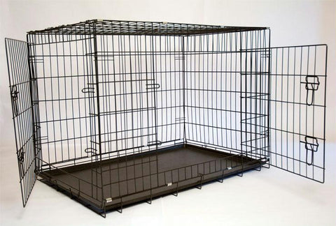 Iconic Pet - 30in Foldable Double Door Pet Dog Cat Training Crate with Divider