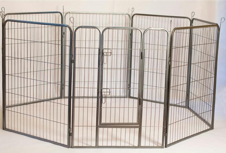 Iconic Pet - Heavy Duty Metal Tube pen Pet Dog Exercise and Training Playpen - 24in Height