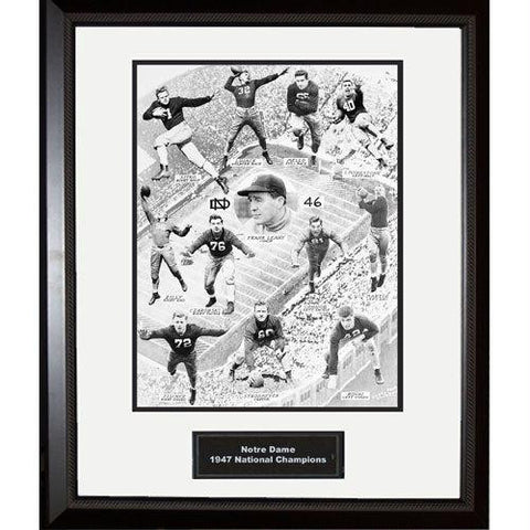 1947 Notre Dame National Championship Team Portrait Faces Only Framed 16x20 Photo