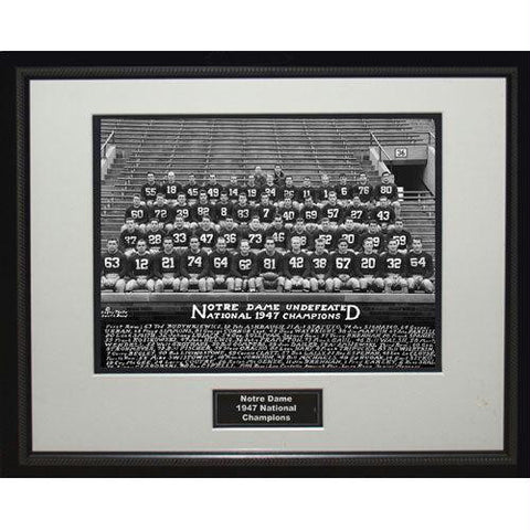 1947 Notre Dame National Championship Team Portrait Framed 16x20 Photo