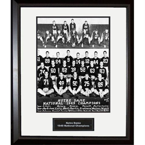 1949 Notre Dame National Championship Team Portrait Framed 16x20 Photo