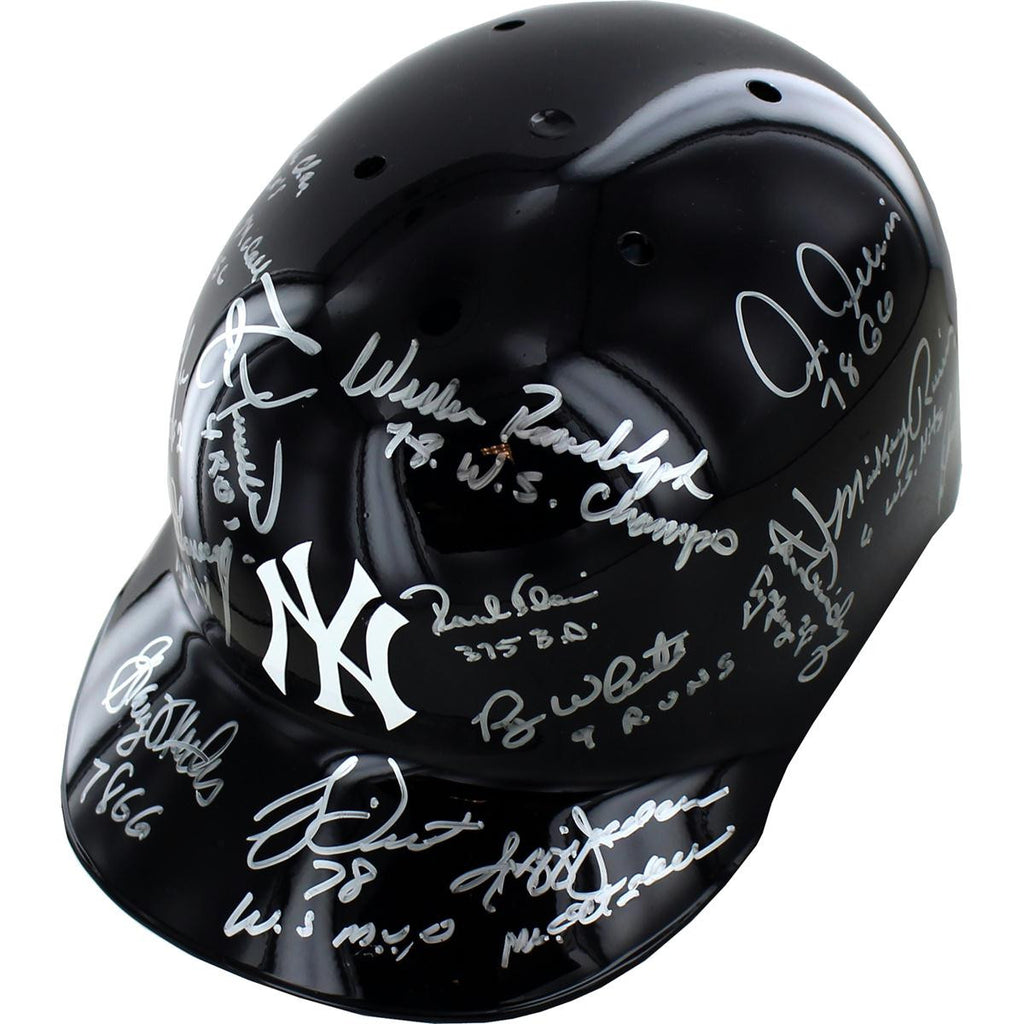 1978 Yankees Multi Signed Yankees Batting Helmet (15 Sigs) (MLB Auth) (Lyle Gossage Dent Jackson Randolph Rivers Chambliss White