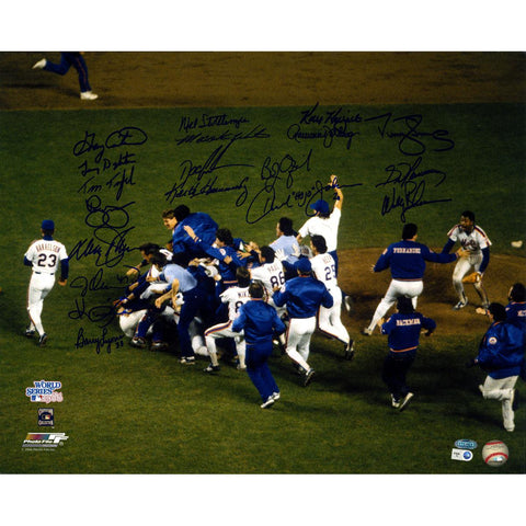 1986 Mets Multi Signed Team Celebration 16x20 Photo (19 Sigs) (MLB Auth)