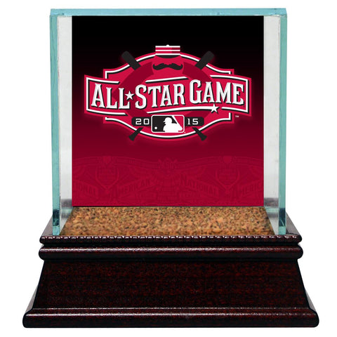 2015 All-Star Game Logo Glass Baseball Case w Game Used Dirt From Game