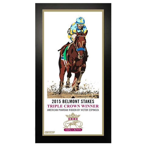 2015 Horse Racing Triple Crown Commemorative Artwork 10x20 Framed Photo