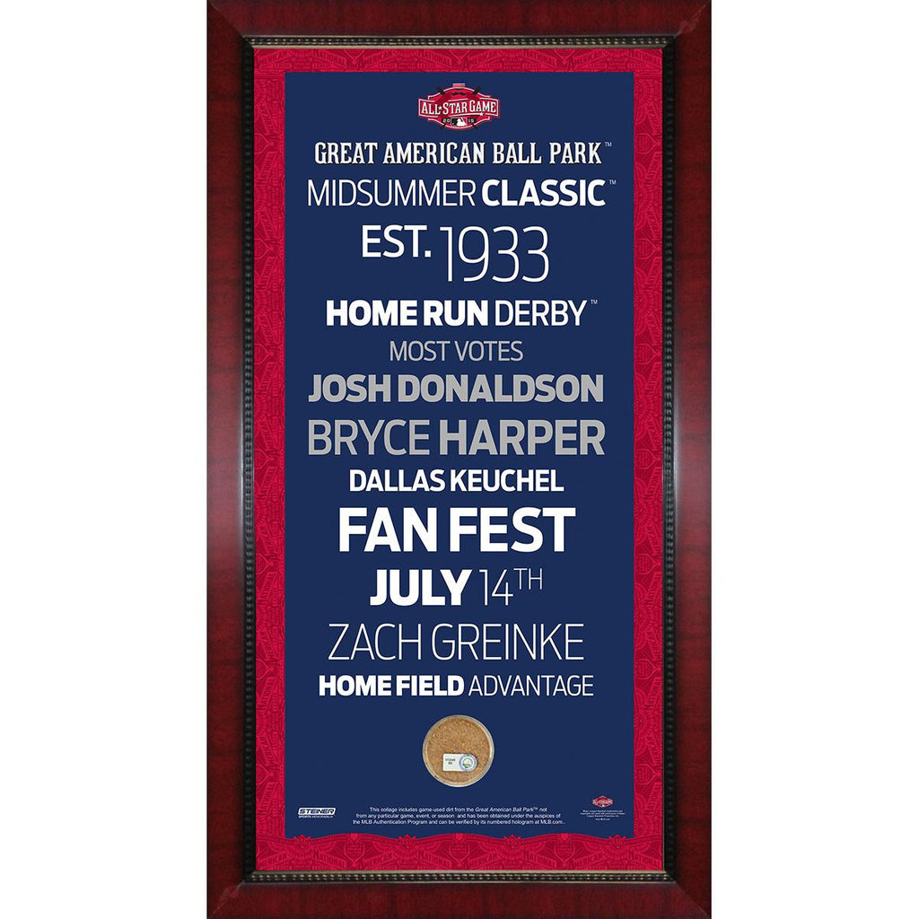 2015 MLB All-Star Game 16x32 Subway Sign w Game Used Dirt