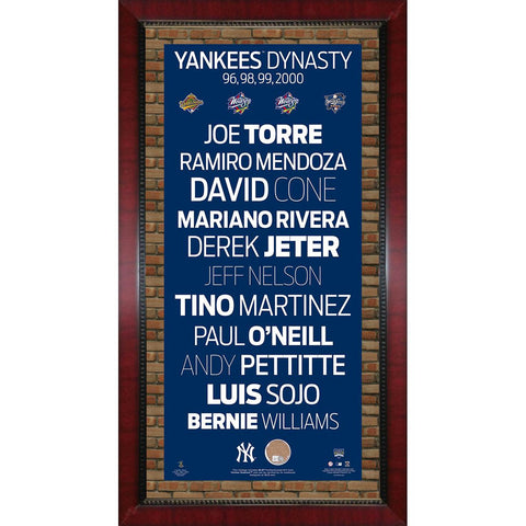 96 98 99 00 New York Yankees Champs Player Names Subway Sign Wall Art 16x32 Photo w Authentic Dirt from Yankee Stadium