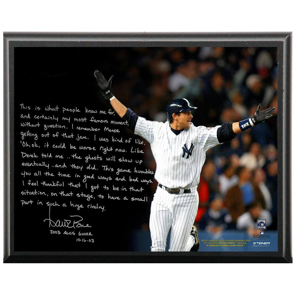 Aaron Boone Facsimile 2003 ALCS Game 7 Walk-Off Metallic 8x10 Story Plaque