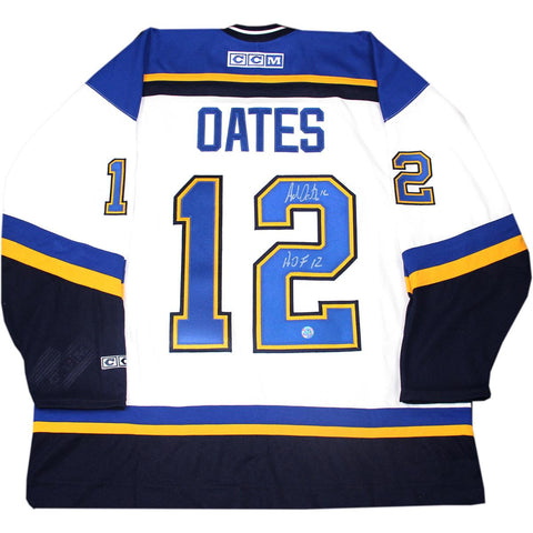 Adam Oates St. Louis Blues Signed Retro CCM Hockey Jersey w HOF 12 Insc (AJ Sports)