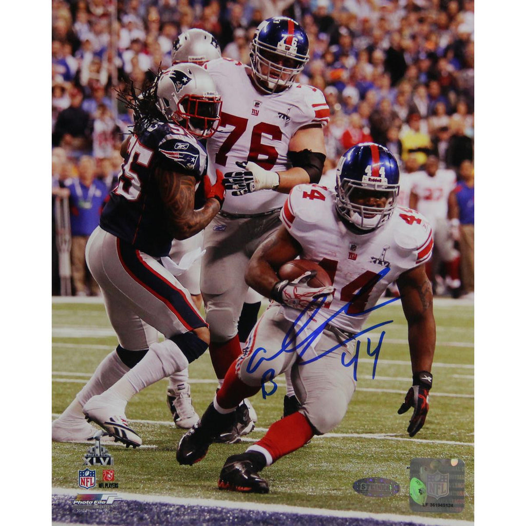 Ahmad Bradshaw Super Bowl XLVI GW TD Fall Into Endzone Signed 16x20 Photo