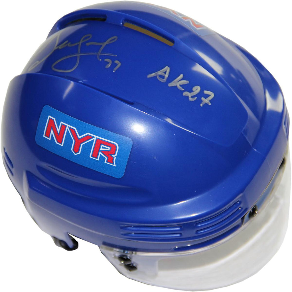 Alexei Kovalev Signed New York Rangers Blue Replica Mini Helmet w AK 27 Insc