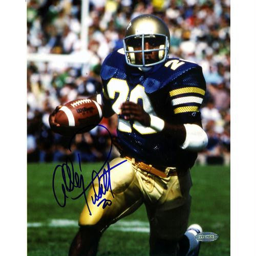 Allen Pinkett ND Blue Jersey Run 8x10 Photo