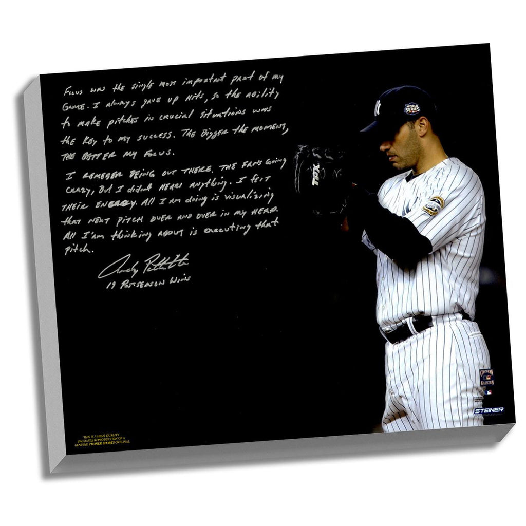 Andy Pettitte Facsimile Postseason Focus Stretched 22x26 Story Canvas