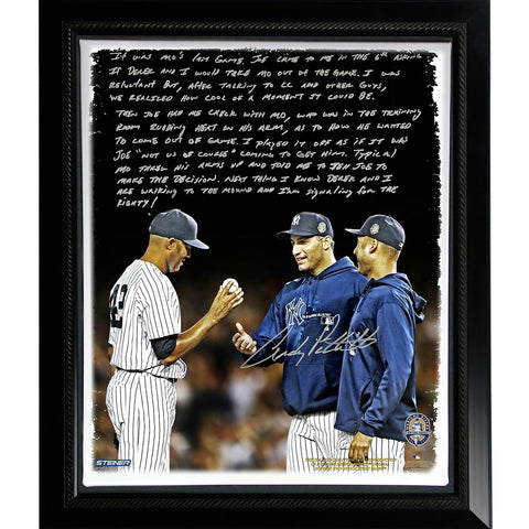 Andy Pettitte Facsimile Taking Out Mo Story Stretched Framed 22x26 Canvas