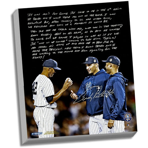 Andy Pettitte Facsimile Taking Out Mo Stretched 22x26 Story Canvas