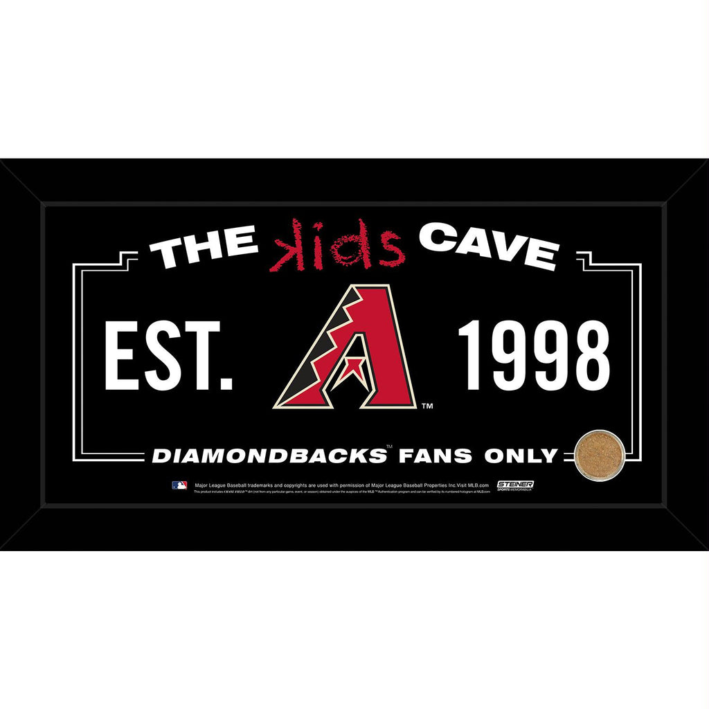 Arizona Diamondbacks 10x20 Kids Cave Sign w Game Used Dirt from Chase Field