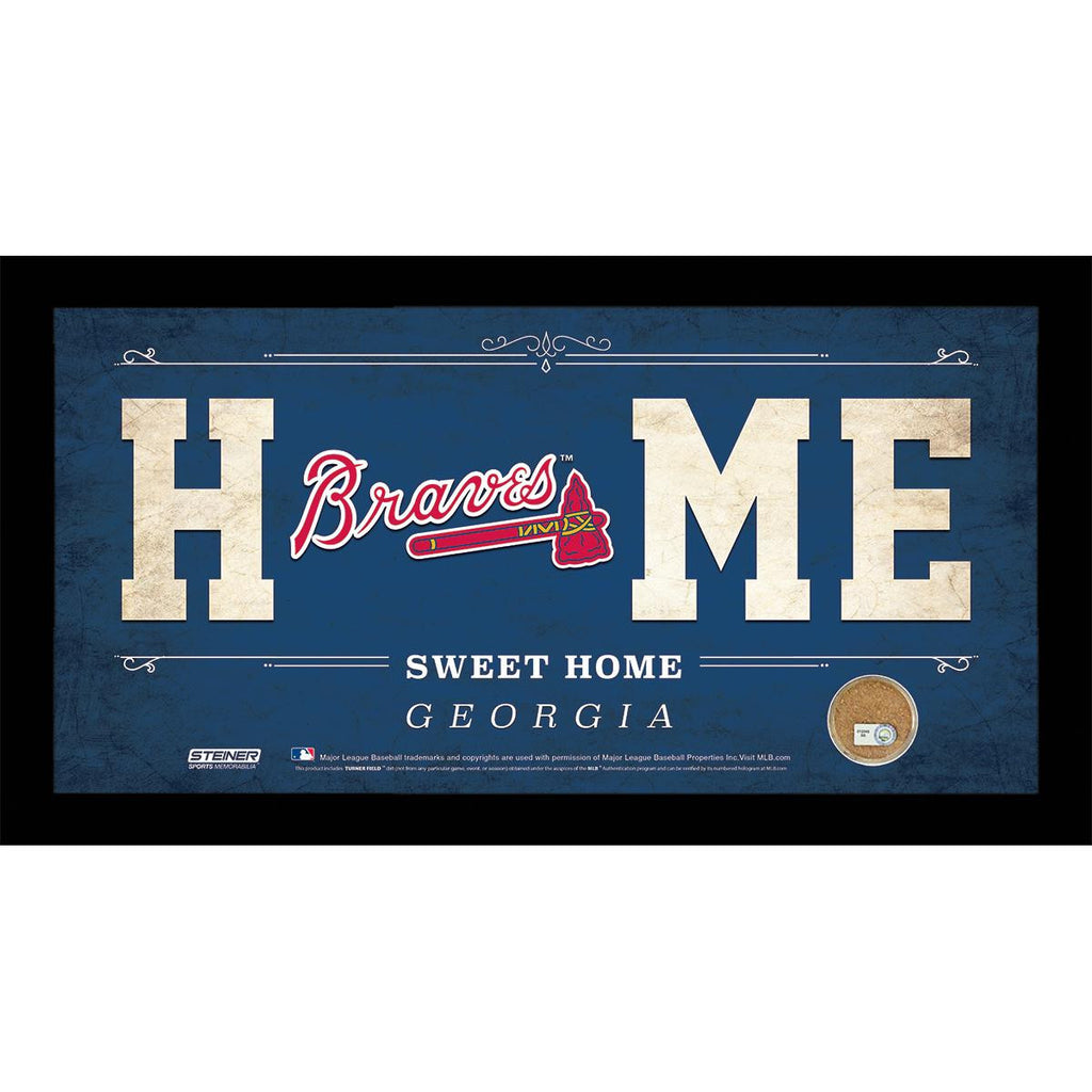 Atlanta Braves 10x20 Home Sweet Home Sign with Game-Used Dirt from Turner Field