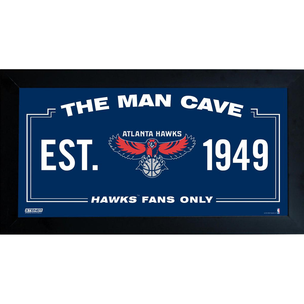 Atlanta Hawks Man Cave Sign 10x20 Framed Photo