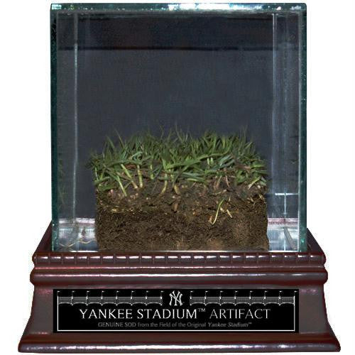 Authentic Yankee Stadium Freeze Dried Grass Sod w Glass Display Case