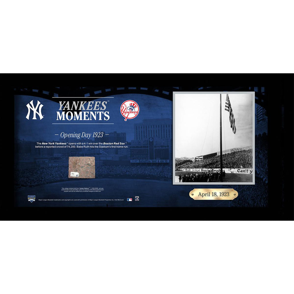 Babe Ruth Hits Stadiums First Home Run on Yankee Stadium Opening Day 10x20 Collage w Old Yankee Stadium Brick