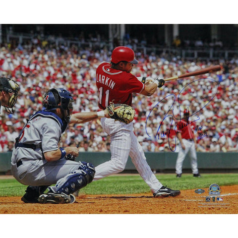 Barry Larkin Swing Horizontal 16x20 Photo w HOF 2012 Insc