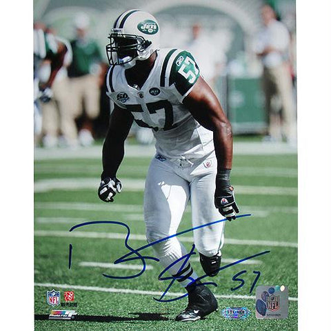 Bart Scott Arms at Sides Jets White Jersey Vertical 8x10 Photo