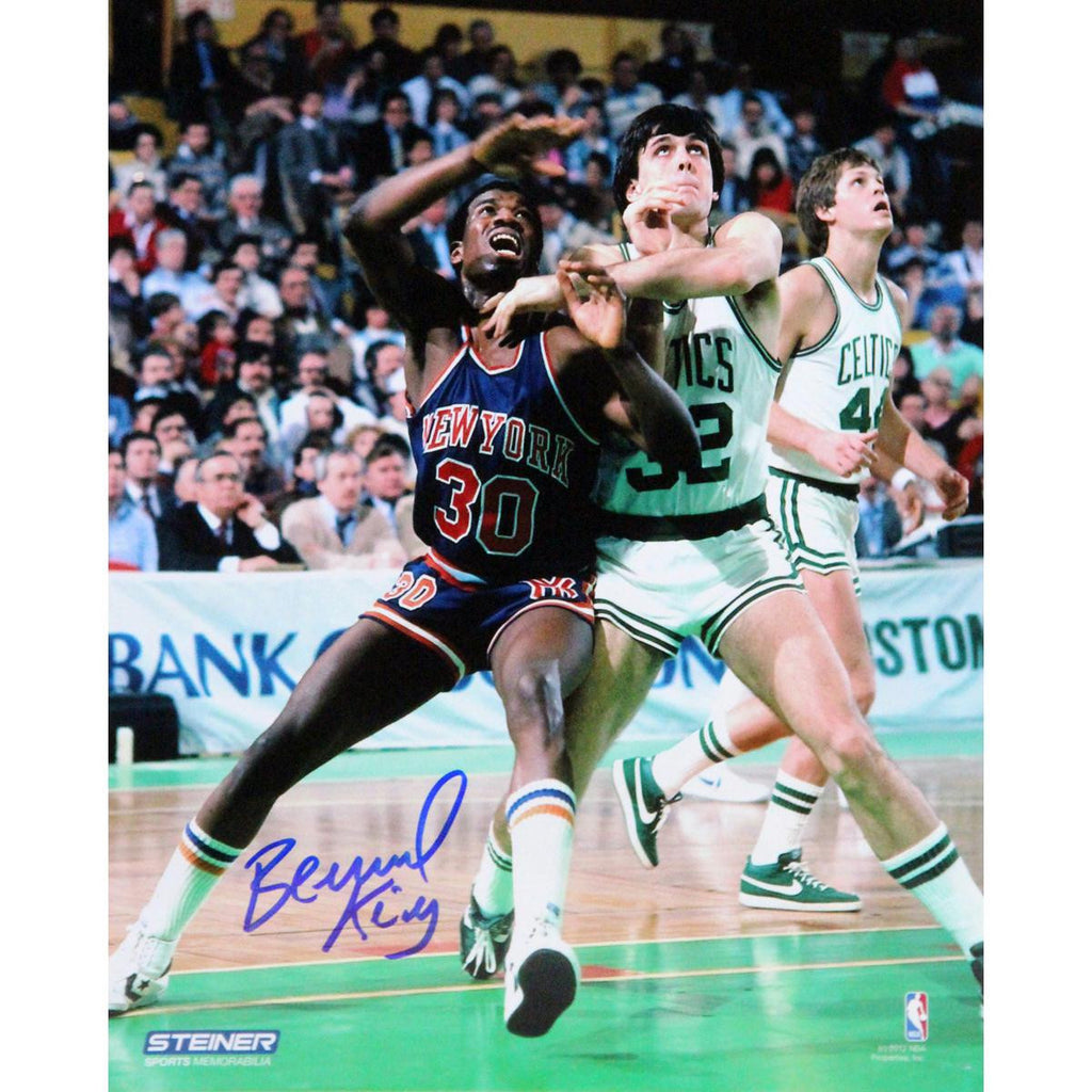 Bernard King Signed 8x10 Knicks boxing out McHale