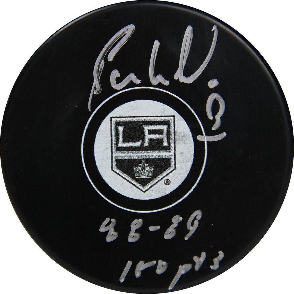 Bernie Nicholls Signed LA Kings Puck w 88-89 150 pts Insc