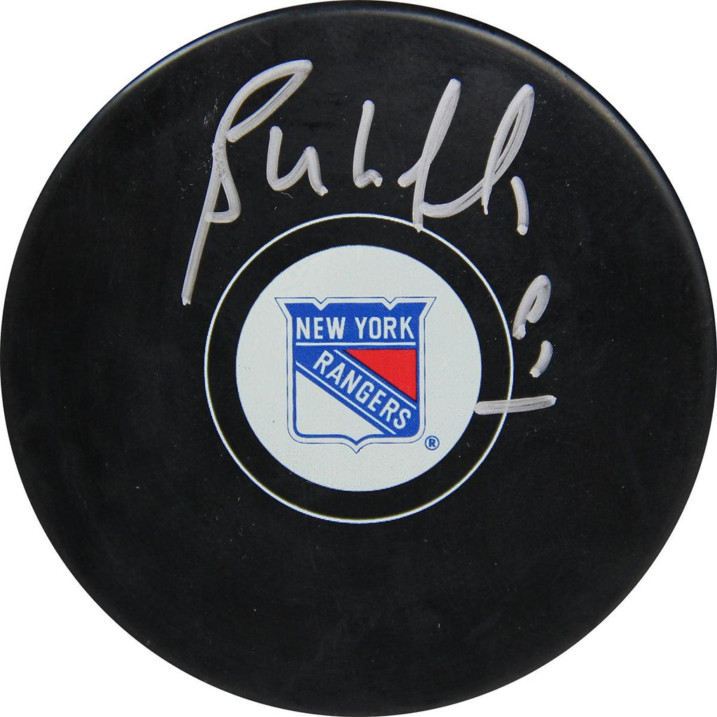 Bernie Nicholls Signed NY Rangers Puck