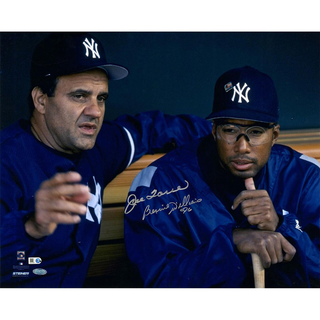 Bernie Williams & Joe Torre Dual Signed 16x20 Dugout Photo (MLB Auth)