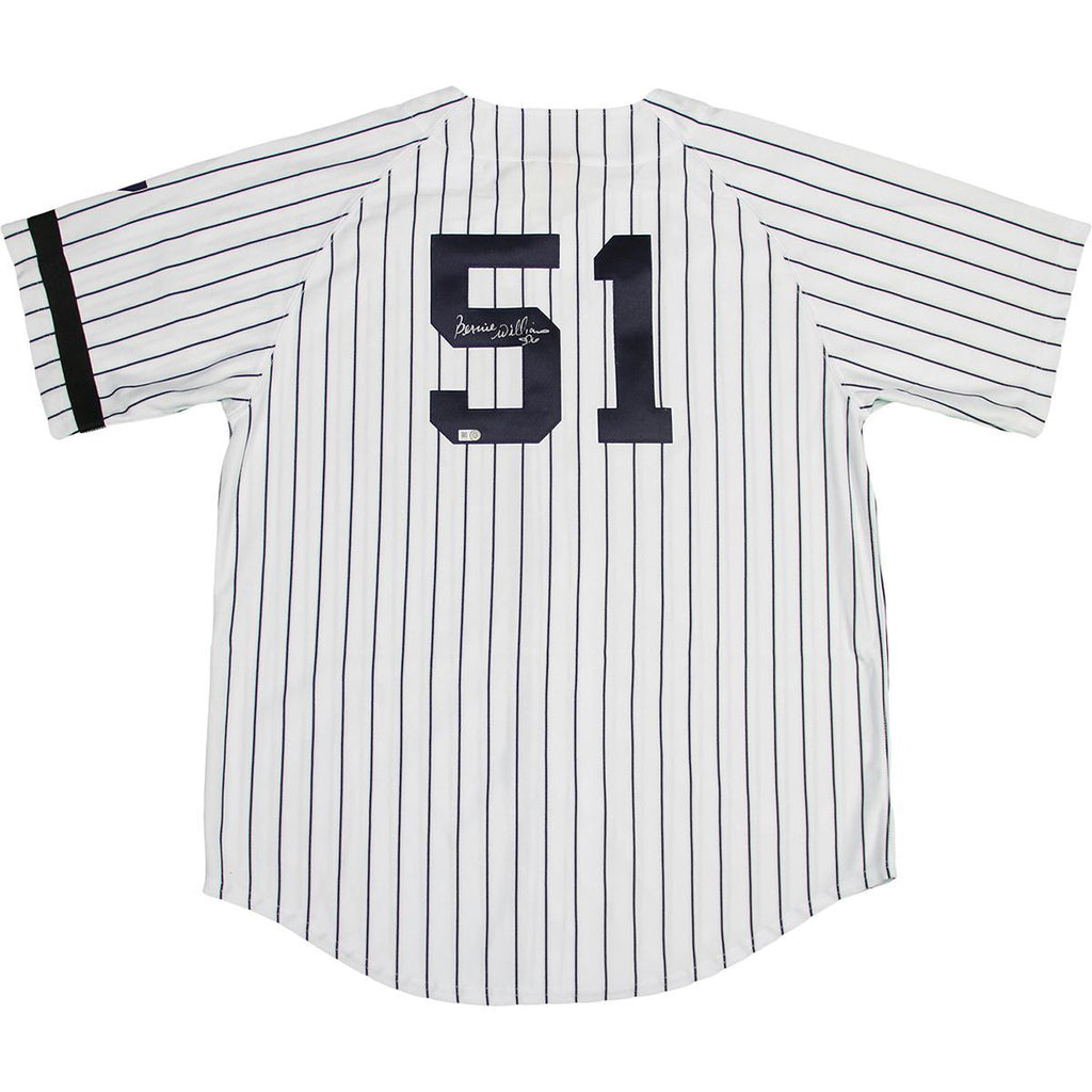 Bernie Williams Signed New York Yankees Authentic Jersey w Black Armband and 7 Patch on Sleeve